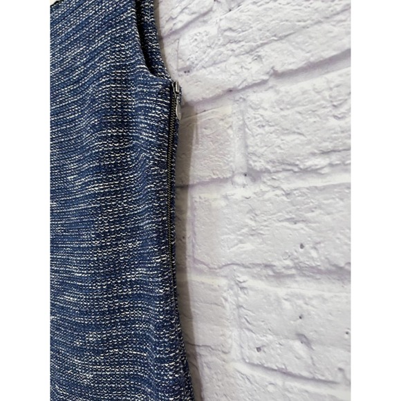 Banana Republic tweed sheath dress 4. Blue and white woven pattern. Sleeveless. - Picture 5 of 10